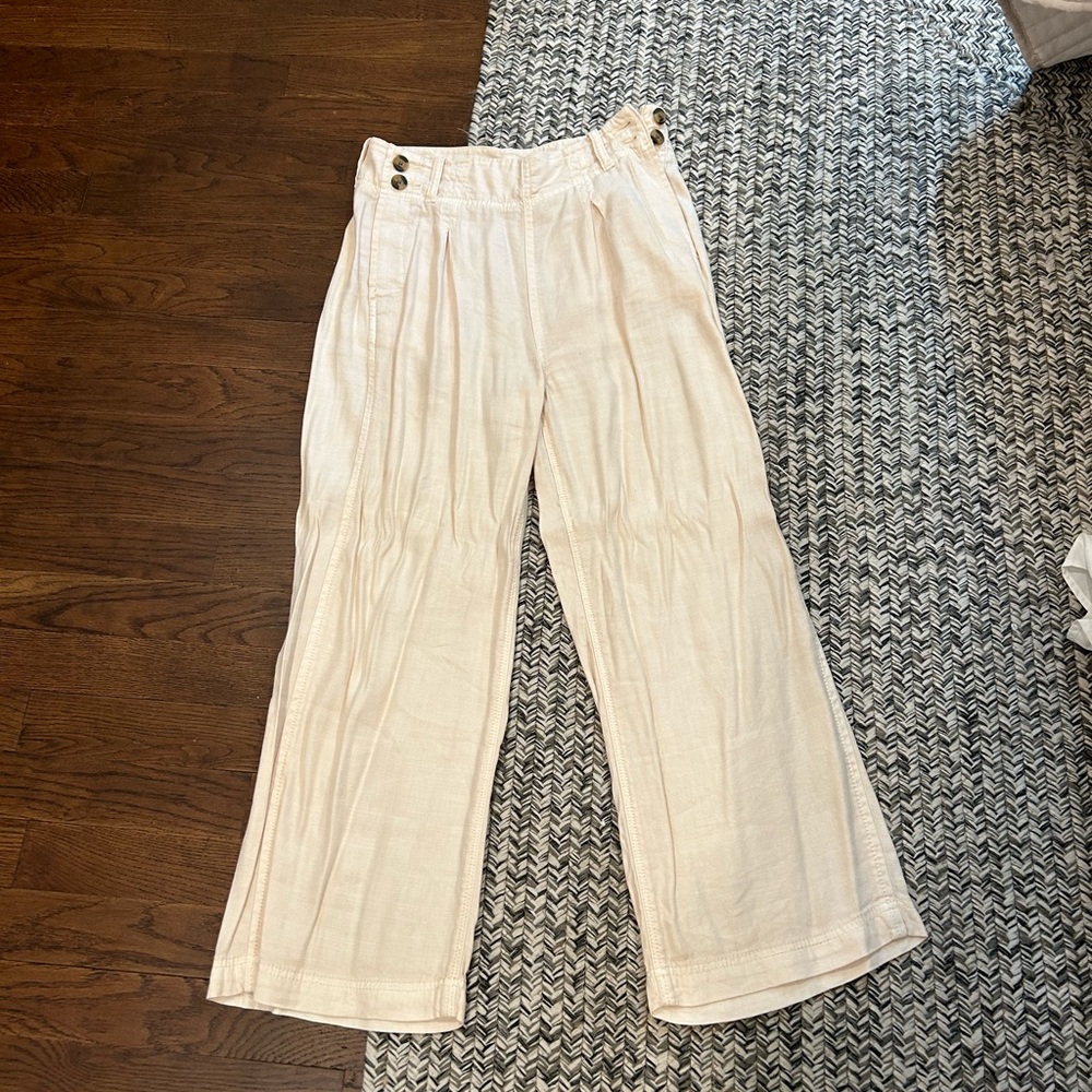 PANTS || cream linen pants